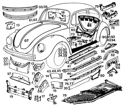 vw beetle sheet metal repair panels|vw beetle body parts diagram.